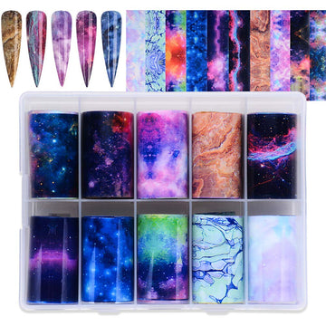 Nail Foil Gradient Aurora Laser Design Glass Fragments Paper Full Nail Wraps DIY&Salon Manicure Accessories