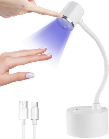 Mini UV nail lamp for Gel Nails Polish Luminoza 30W Rechargeable LED Nail Light Nail Dryer Fast Curing Goosenecks Lamp for Home DIY Manicure