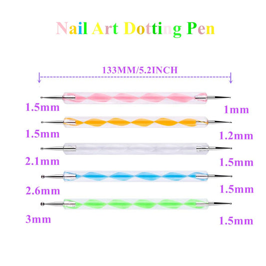 Factory Fast Delivery Nail Art Pens, Dotting Tools for Resin, Foil, Carving, Drawing & Shaping - Professional Nail Design Kit for Home & Salon