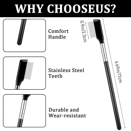 Best Price Eyebrow Brush Comb and Eyelash Comb Separator, Eyebrow Makeup Brush Wands Eyebrow Lash Separator Tool for Eliminating Mascara Clumps, Grooming Shaping Brow, Separating Lashes, Eyelashes Extension