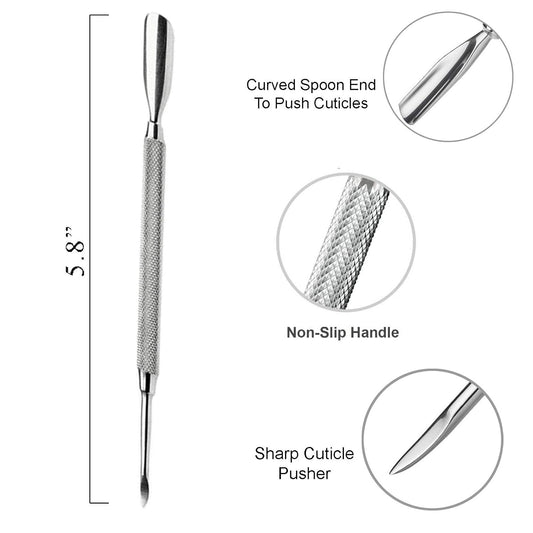 Wholesale Nail Cuticle Pusher and Cutter - Professional Grade Stainless Steel Cuticle Remover and Cutter - Durable Manicure and Pedicure Tool - for Fingernails and Toenails