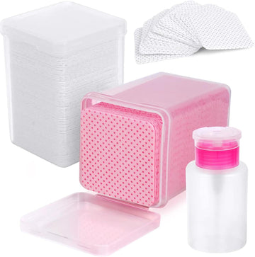 Good Price Gel Polish Remover Clean Cotton Pads and Acetone Dispenser,Non-Woven Fabric Eyelash Glue Wipes Paper with Refillable Bottle for Nail Art