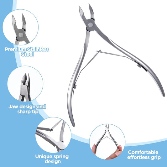 Wholesale Cuticle Trimmer Nippers Stainless Steel Nail Cutter with Pointed Sharp Blades Double Spring Dead Skin Clipper Scissor Pedicure Manicure Tool for Fingernails Toenails Care
