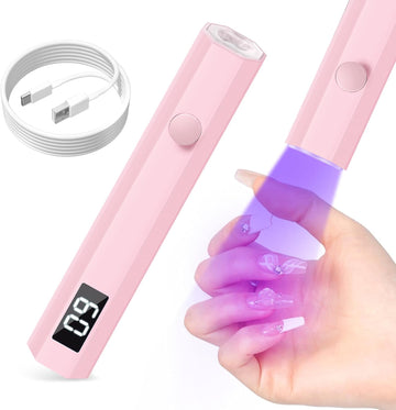 Portable Handheld UV Nail Light for Nails 3W Portable Led Lamp with 2 Timer Settings 20/60s for Gel Polish Home DIY Salon Women