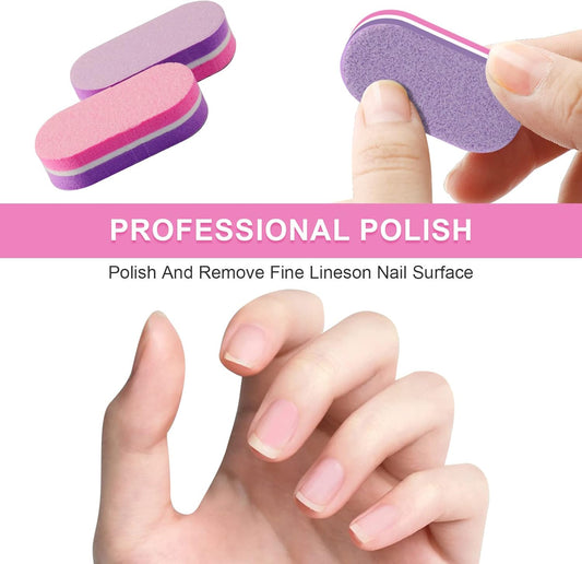 High Quality Buffers for Acrylic Nails and Natural Nails, 100/180 Grit Nail Buffer Block Nail File Bulk Small Buffing Blocks for Nail Buff Professional Manicure Set