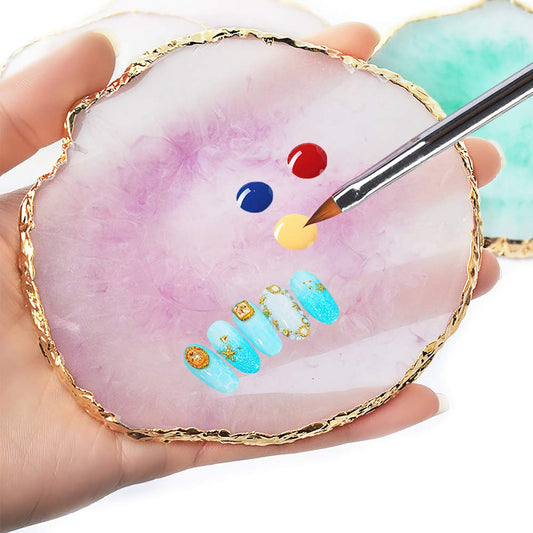 Best price Nail Art Brushes Nail Art Tool Set Resin Palette Nail Art Painting Mixed Color 2 Way Acrylic Silicone Carving Pen Dotting Pen Tool Manicure Kit DIY Makeup Display Board for Home Salon