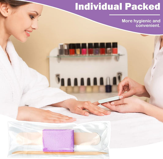Disposable Manicure Kit, Individually Package Nail Kit,Manicure Set with Mini Nail File,Mini Nail Buffer,Nail Stick for Salon Home