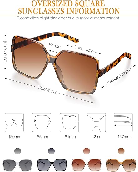 High quality Oversized Square Sunglasses for Women Multicolor Flat Top Sunglasses for Driving Fishing Hiking Golf Outdoor Sport