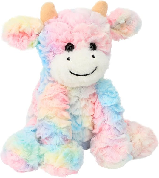 Wholesale Custom  Adorable Plush Cow Toy Colorful Floppy Dairy Cattle Soft Stuffed Animal Cute Birthday Gifts for Boys Girls Kids