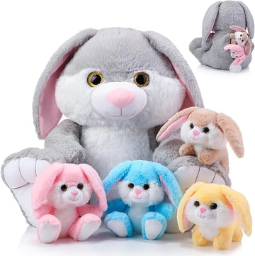 Wholesale Easter Bunny Stuffed Animal with Cute Baby Rabbit Floppy Ear Plush Toy Surprise Gifts for Kids Boys Girls