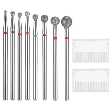 Best Price Diamond Grinding Bit 5mm Ball Head 2.35mm Shank 5mm Length Stone Sanding Drill Bits Rotary Tool for Ceramic Glass Nails Grinding Polishing