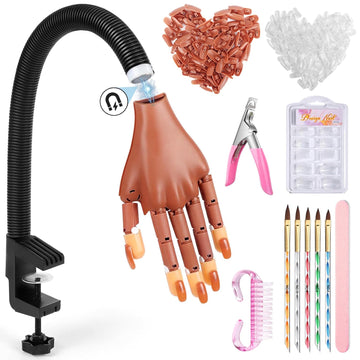wholesale Nail Practice Hand for Acrylic Nails: Flexible Fake Hand Manicure Training Hand with Strengthen Nail Tips - Mannequin Hand Nail Kit for Beginners