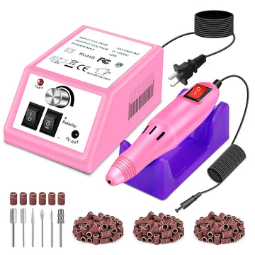 Professional Nail Drill Electric Nail File Kit, Nail Filer Electric with 156pcs Sanding Bands and Nail Dril Bits for Acrylic, Gel Nail Manicure and Pedicure