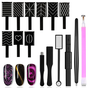 Good Price Nail Magnet Set Cat Eye Gel Nail Polish Magnet Wand Magnetic Nail Polish Cat Eye Magnet for Nails Cat Eye Magnets Sticks Nail Design Tools Nail Art