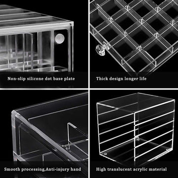 Nail Art Storage Box Case Organize Nail Decorations and Accessories for Home