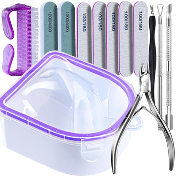 High Quality Nail Soaking Bowl, Soak Off Gel Polish Dip Powder Remover, Manicure Bowl for Hand, Cuticle Remover Tools, Nail Brush Cuticle Pusher,Cuticle Oil Cuticle Peeler,Nail File Buffer Milk and Honey