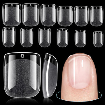Hot Sale Soft Nail Gel Tips Half Matte Full Cover Clear Gelly Press on Flase Nail Tips for Extension Nail Manicure Home DIY1