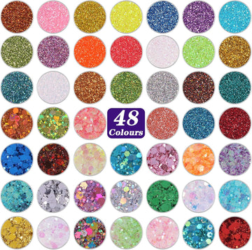 Multi Shapes Colorful Nail Glitter,  Acrylic Nails Art Glitter Powder Sequin, Retro Copper Iridescent Flake Paillette Sparkle Tip 120g for Gel Polish, Face, Eyes, Body, Hair, Jewelry, Resin -Golden Age