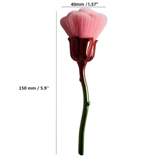 Nail Art Dust Powder Remover Cleaner Brush，Rose Nail Art Powder Dust Removal Brush Nail Dust Brush Soft Nail Dust Cleaning Brush for Nail Trimming Cleaning Makeup Brush Tools