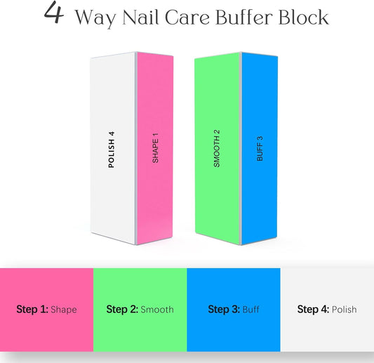 Wholesale Sponge Multifunctional Large Square Sponge Nail Buffer Block, 4 Way Nail File and Buffer for Smoothing and Polishing, Ideal for Nail Salons and Personal Use
