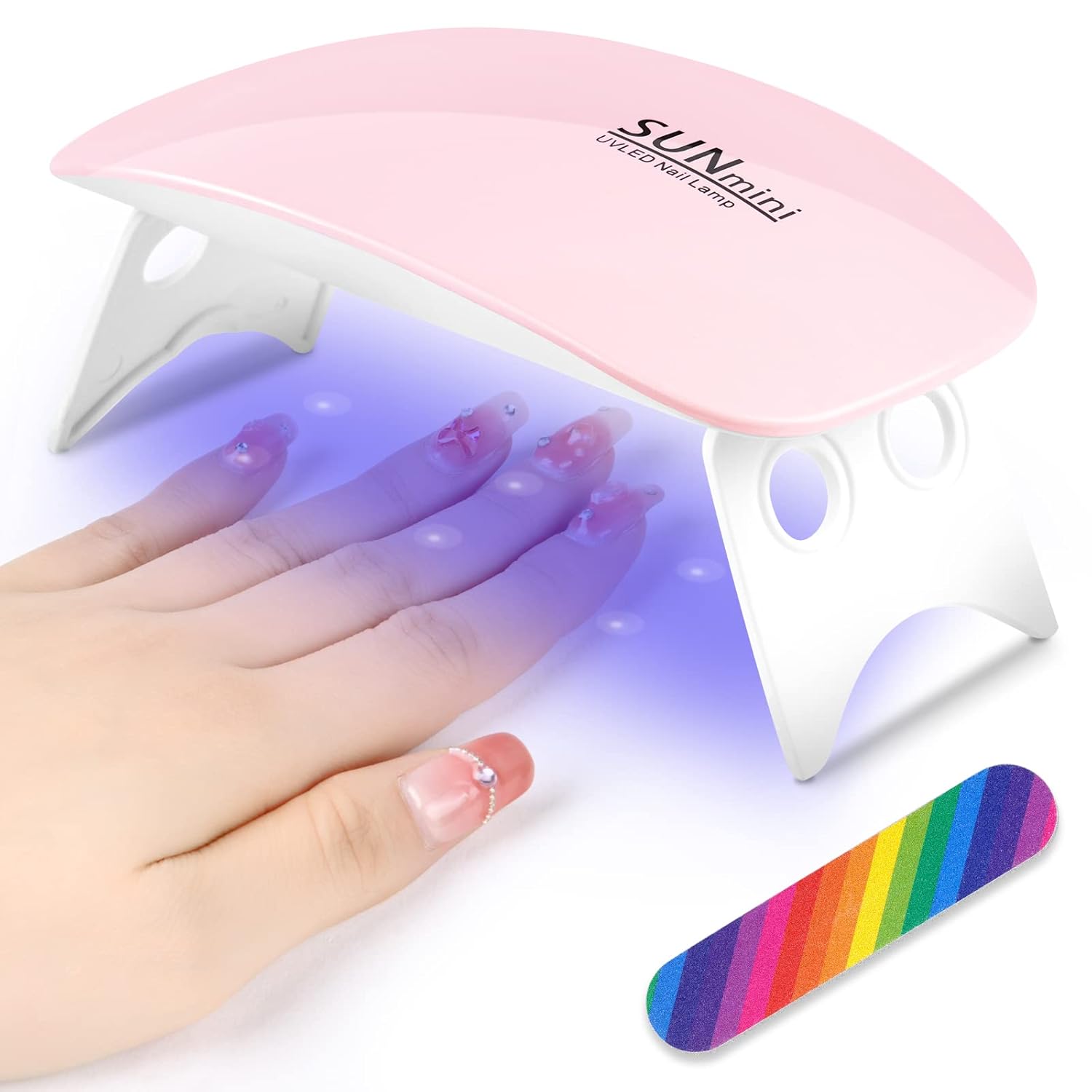 UV LED Nail Lamp: UV Light for Gel Nails, 6W Mini USB Portable Lamp Fast Drying Gel Polish Curing Light 60S Timer Dryer Manicure Salon Home DIY