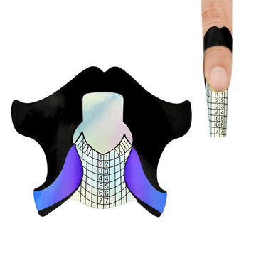 Professional Customize Nail Form Laser Pink Acrylic Nail Extension Sticker, Poly Gel Sticker,Nail Extension Forms,Self-Adhesive Nail Tips Guide Stencil Manicure Tool