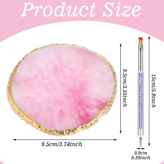 Hot Seller Nail Art Brushes Set with Resin Nail Art palette,5 Pcs Nail Art Sculpture Pens,2 Way Acrylic Silicone Carving Pen,Nail Dotting Pen Nail Art Kit for Nail Art DIY Home Salon