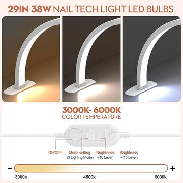 Wholesale Half Moon Nail Lamp for Desk,  Light Adjustment Lash Lamp,  40W Led Lash Light for Nails, Eyelash Extensions,  Makeup, Tattoo, Spa, Desk Lamp for Nail Tech