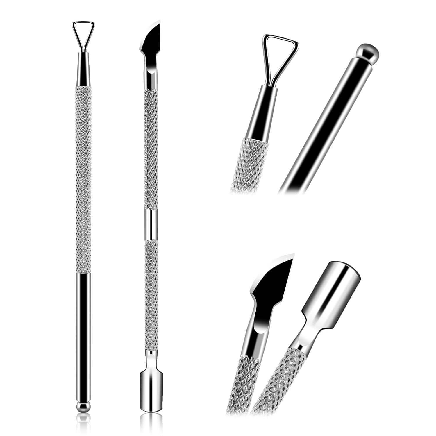 Best  Price Cuticle Pushers and Nail Polish Remover, Stainless Triangle Nail Scraper Professional Durable Tool for Gel Removal, Nail Care Polish for Women Home Manicure Pedicure Tools Kit