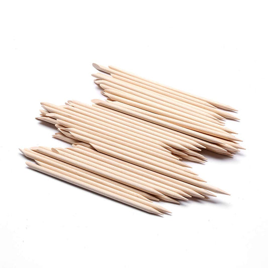 Factory Price Wooden Pusher for Nails Double Sided Multi-Use Wooden Cuticle Pusher Sticks Manicure Pedicure Tool Cuticle Sticks or Eyebrow Waxing Sticks for Facial Hair Removal