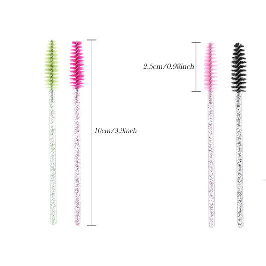 Disposable Eyelash Brushes with Spiral Design Multi-color Mascara Wands Portable Makeup Applicator Kit for Eyelash Extensions and Eyebrow Brush