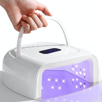 Rechargeable UV LED Nail Lamp, Faster Wireless Nail Dryer Gel Polish Light 42 Beads & Portable Handle, Professional Curing Lamp For Fingernail and Toenail