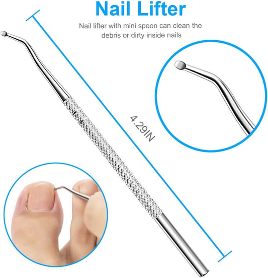Toenail Tools Pedicure Manicure Tool Set Stainless Steel Ingrown Toenail Clipper Nail Care Kit Cuticle Remover Cutter Nipper Scissor Trimmer Cuticle Pusher for Fingernail