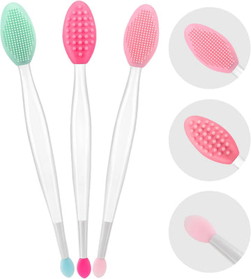Wholesale Price Lip Scrubber Exfoliator Double-sided Lip Scrub Brush Silicone Plumper Tool with Container Soft Nose Clean Applicator for Men Women Smoother Skin