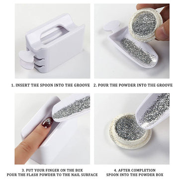 White Nail Dip Powder Tray Nail Dipping Recycling System DIY Nail Art Box Case Container Manicure Tool Clever Tools and Accessories Foot, Hand and Nail Care