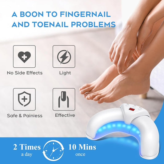 Portable Toenail Fungus Device for Multiple Toenails & fingernails, Nail Fungus Device, Nail Repair Solution for Damaged and Discolored Nails, Suitable for Home Use White
