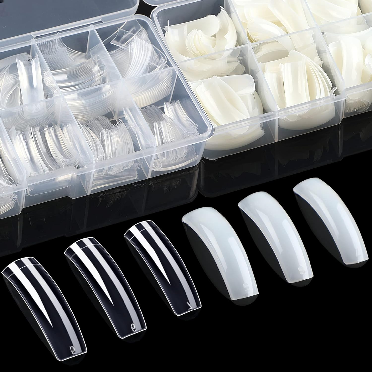 Nail Tips Acrylic Nails 10 sizes Artificial Half Cover False Flake Nail Tips for Nail Salon Homr DIY Nail Art