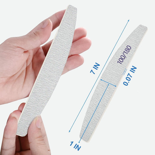 Nail File Professional Nail Files Reusable Double Sided Emery Board(100/180 Grit) Nail Styling Tools for Home and Salon Use Christmas Gifts for Women