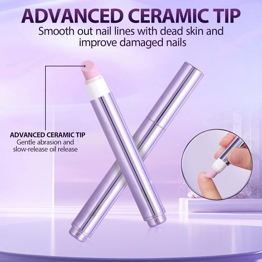 3-in-1 Cuticle Oil Pen,Cuticle Pusher Nail Oil Pen with Ceramic Tip,Dry & Damaged Nails,Nail Cuticle Remover Pen,for Moisturize Strengthen Nails
