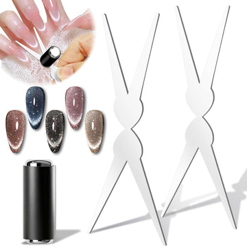 Best Price Cat Eye Nail Magnet for Nails,3PCS French Cat Eye Magnet Tool,Stainless Steel French Cat Eye Nail Magnet Set,Perfect for DIY or Nail Salon