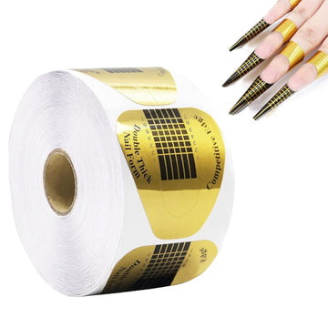 Hot Sale Nail Forms for Acrylic, Gold Horseshoe Nail Extension Stickers for Builder Gel and Poly Gel - Nail Art for Home, Salon