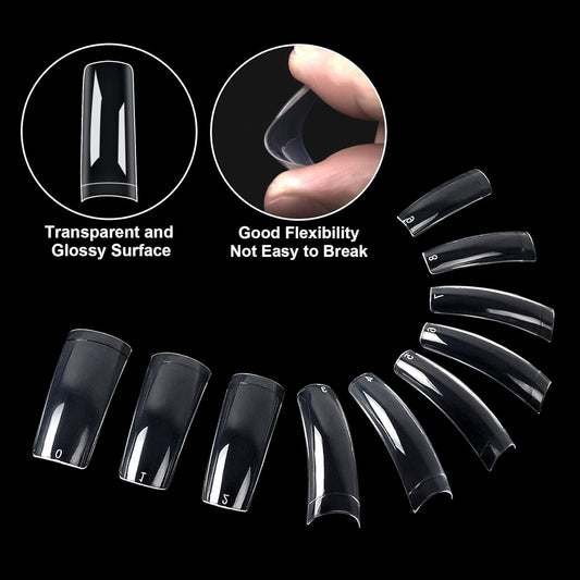 Nail Tips Acrylic Nails 10 sizes Artificial Half Cover False Flake Nail Tips for Nail Salon Homr DIY Nail Art