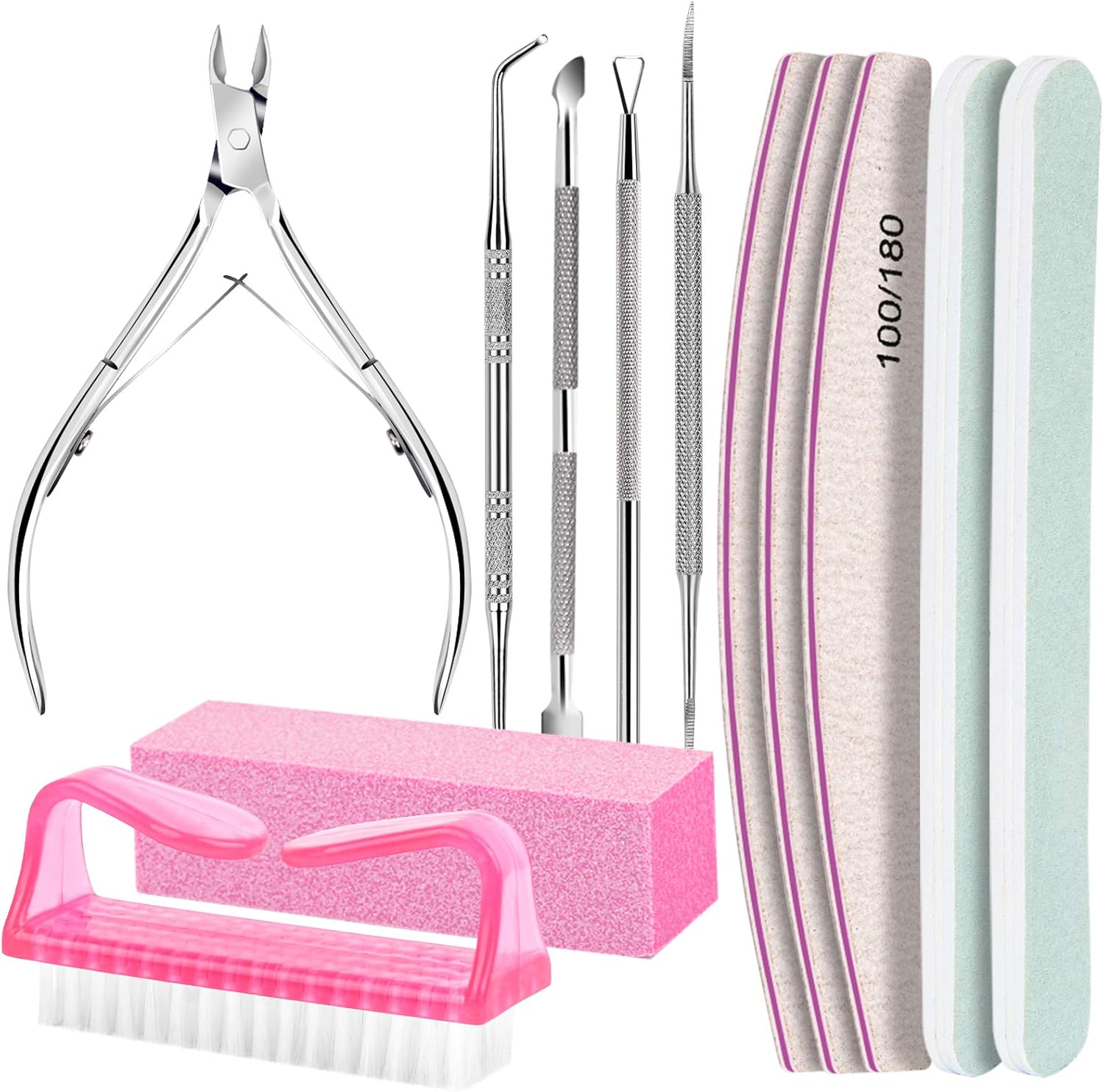 wholesale Nail Files 100/180, Nail Buffer Block, Cuticle Nippers, Cuticle Trimmer, Cuticle Pusher, Nail Tools, Nail Kit, Pedicure & Manicure Tools, Nail Prep Kit, Manicure Kit for Women
