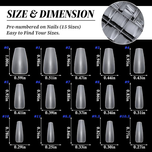 Wholesale Customized Nail Tips Clear Press on Nails, Square Gel Nail Tips Full Cover Soft Gel Nails Tip Long Artificial Fingernails False Nails for Nail Extension