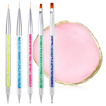 High Quality Nail Art Brushes, Resin Nail Art Polish Palette, Nails Polish Arts Mixing Palette Nails Tech Supplies Tools, Gel Painting Brush for Home SalonMixed Paint Drawing Color