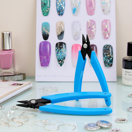 Stainless Steel Nail Art Scissors, Rhinestone Remover, Metal Chain, Cutter, 5" Diagonal Pliers, Manicure Tools Nail Art Accessories Nail Art and Polish