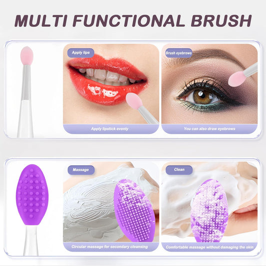Wholesale Price Lip Scrubber Exfoliator Double-sided Lip Scrub Brush Silicone Plumper Tool with Container Soft Nose Clean Applicator for Men Women Smoother Skin