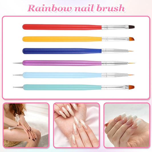 Good Price Nail Art Brush Set, Silicone Brush for Nails, Crystal Handle Liner Brushes, Nail Dotting Tool for Home and Professional Nail Salon