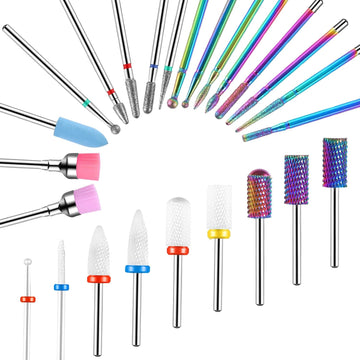 Professional High Quality Nail Drill Bits for Acrylic Nails, 3/32" Shank Drill Bits for Nails Professional Electric Cuticle Drill Bit, Cuticle Cleaner Nail Gel Polish Remover Tool for Home Salon