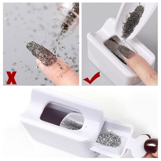 White Nail Dip Powder Tray Nail Dipping Recycling System DIY Nail Art Box Case Container Manicure Tool Clever Tools and Accessories Foot, Hand and Nail Care